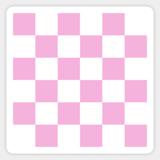 Pink and white checkerboard print Sticker